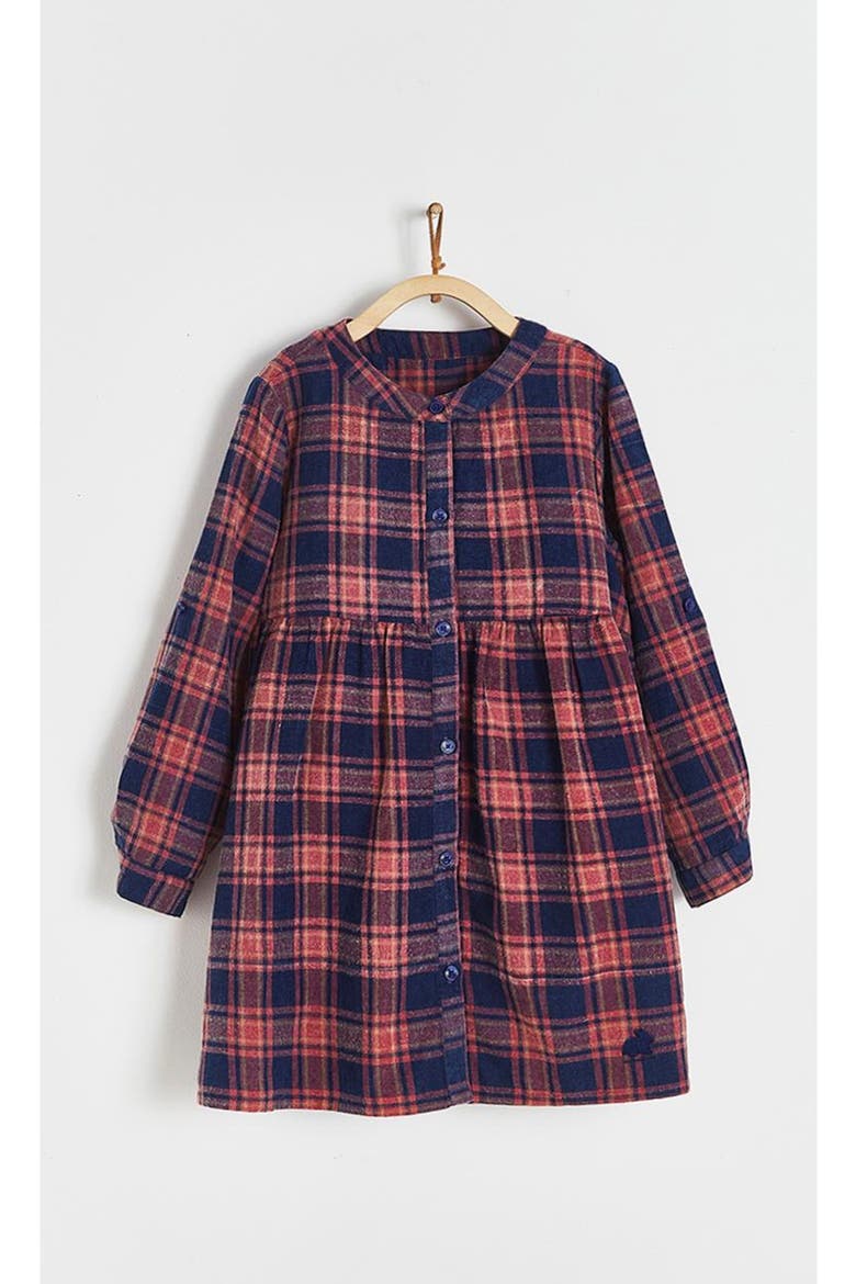 Carla Flannel Shirt Dress, Main, color, BLUE