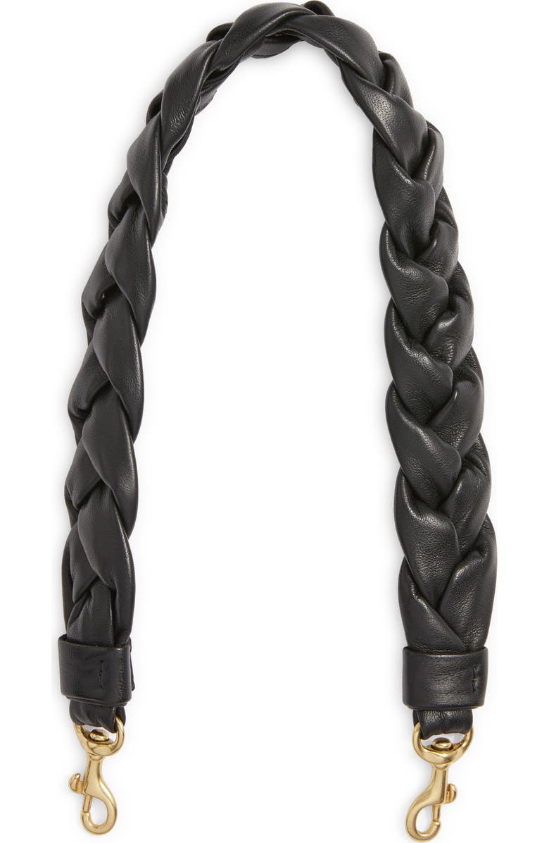 Clare V. Braided Leather Shoulder Strap, Main, color,