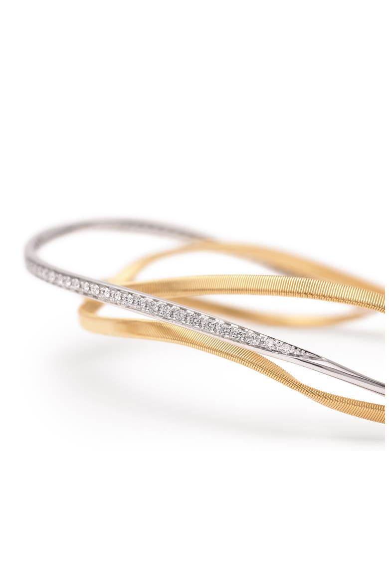 Set of 3 18K Gold Marrakech Diamond Bangle Bracelets, Alternate, color, 18K TWO TONE GOLD/ DIAMOND