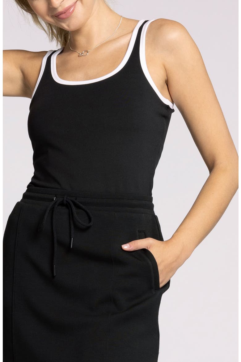 Bec Rib Tank Top, Alternate, color, BLACK WHITE