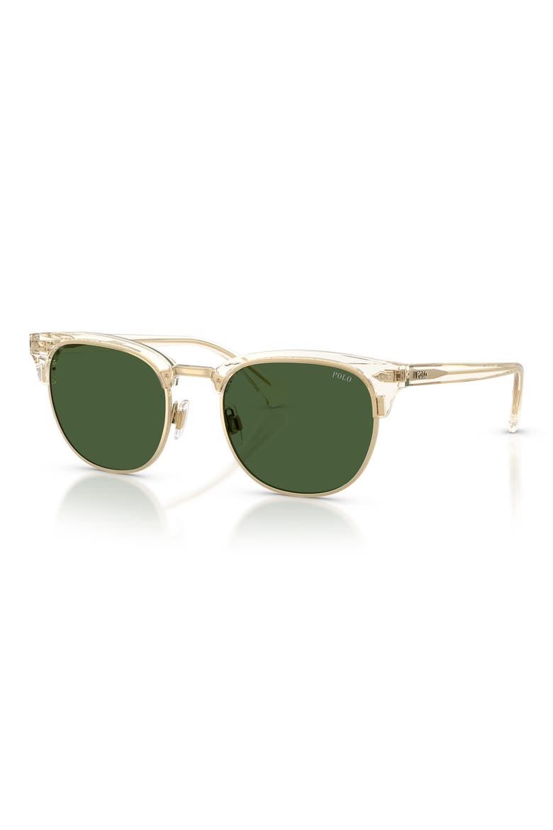 53mm Round Sunglasses, Alternate, color, TRANSPARENT YELLOW / GREEN