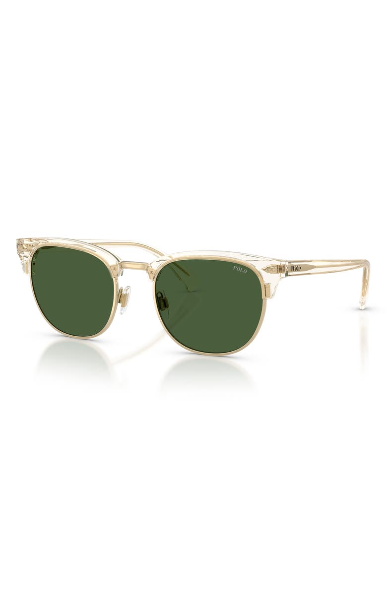 Polo Ralph Lauren 53mm Round Sunglasses, Alternate, color, Transparent Yellow / Green