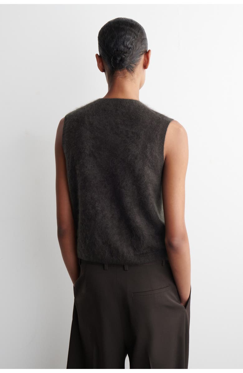 COS Brushed-Cashmere Vest, Alternate, color, Dark Brown