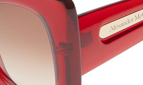 Alexander Mcqueen Mcqueen 53mm Cat Eye Sunglasses In Red Red Brown