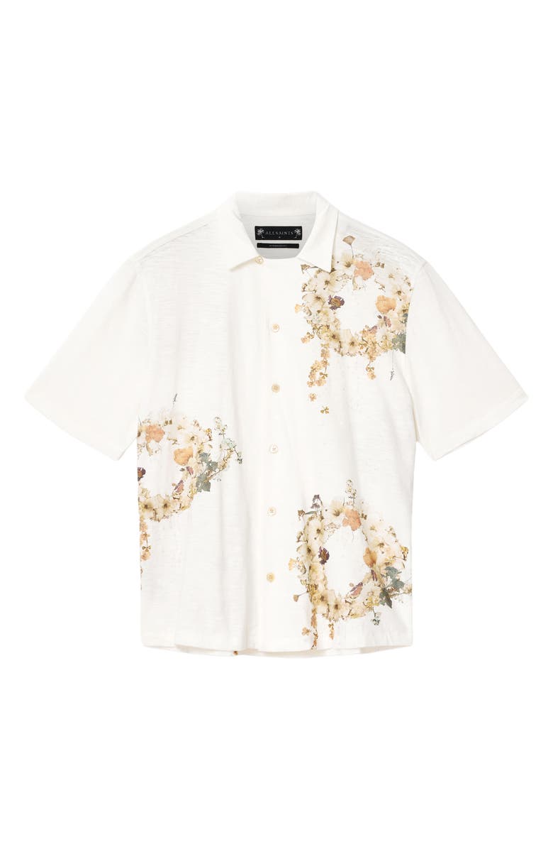 AllSaints Fleur Lis Camp Shirt, Alternate, color, Ecru