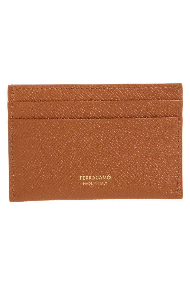 Gancini Leather Card Case, Alternate, color, NATURAL RESORT