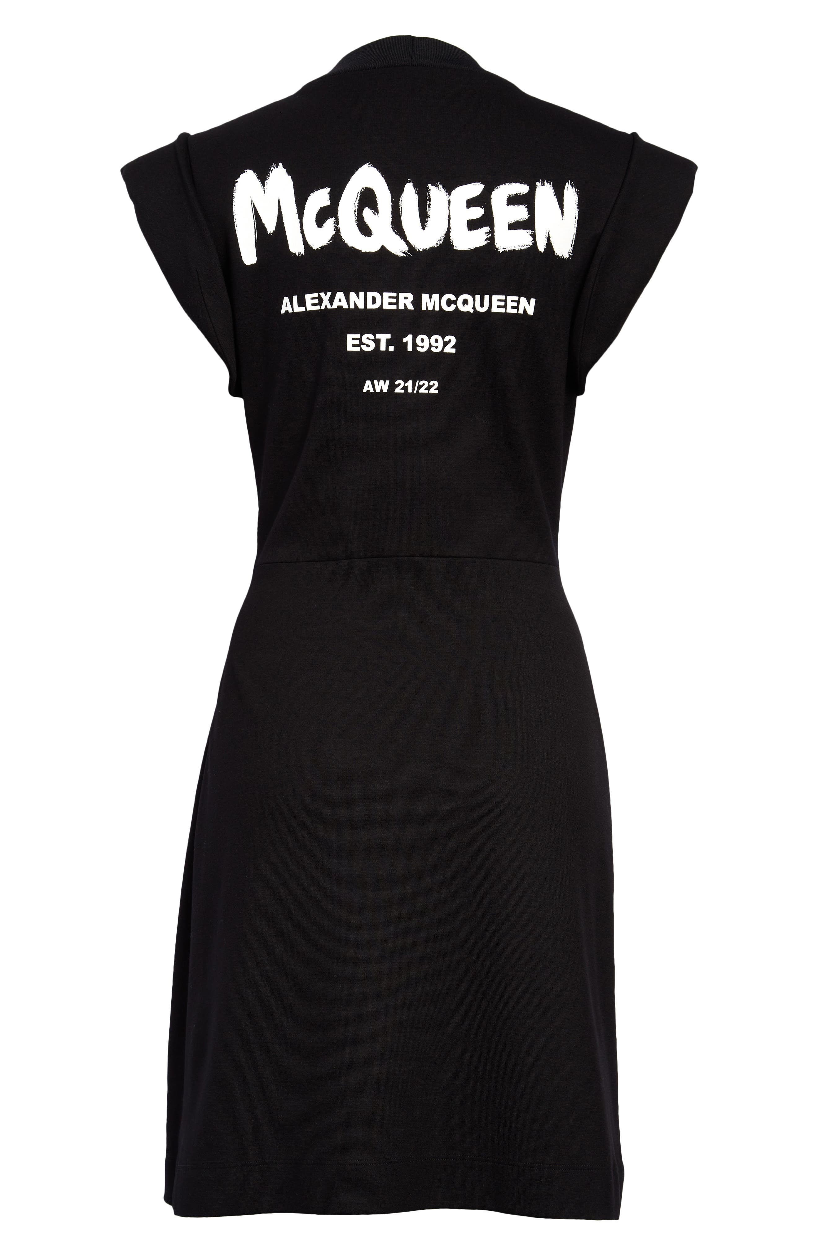 McQueen Alexander McQueen Graffiti Logo Jersey Dress (Women) | Nordstrom