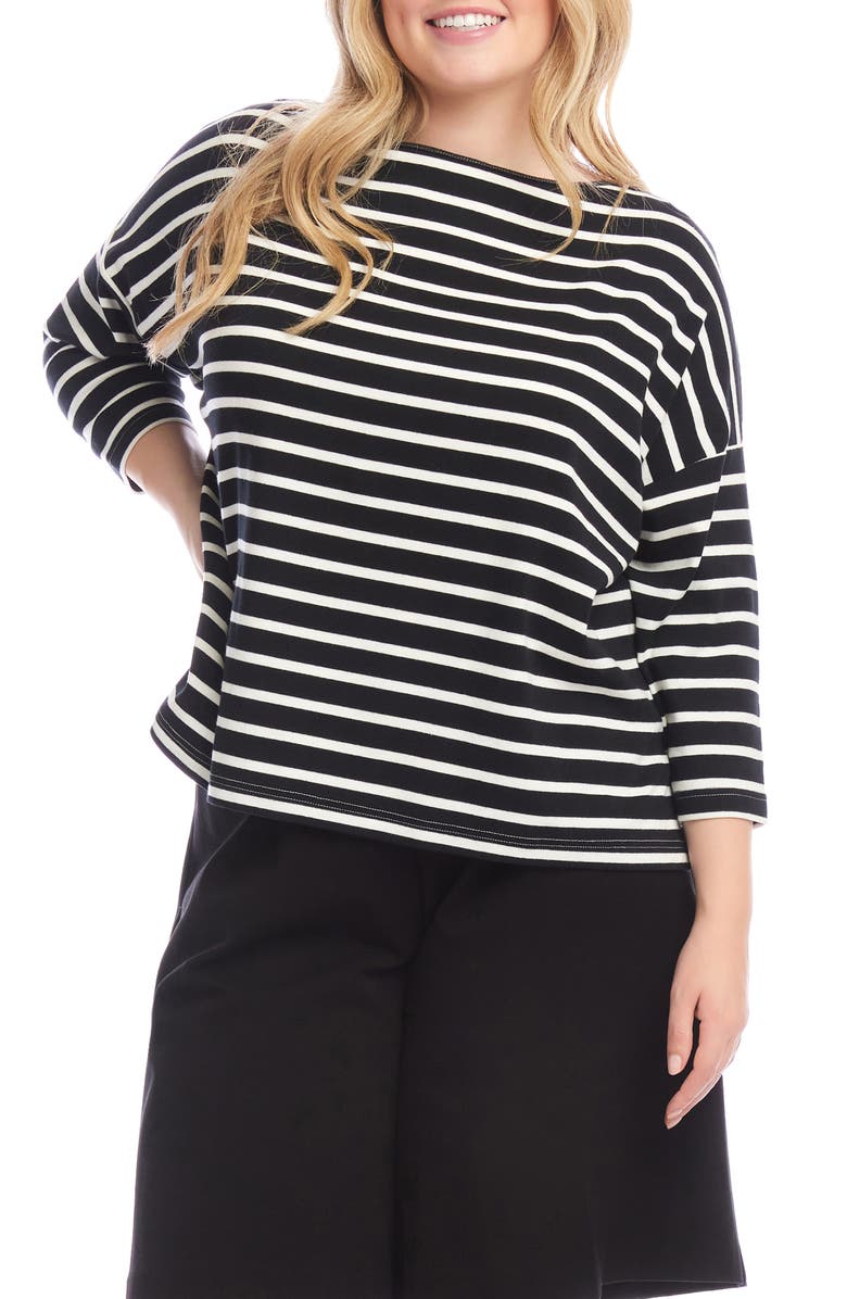 Karen Kane Stripe Boat Neck Top, Main, color, 