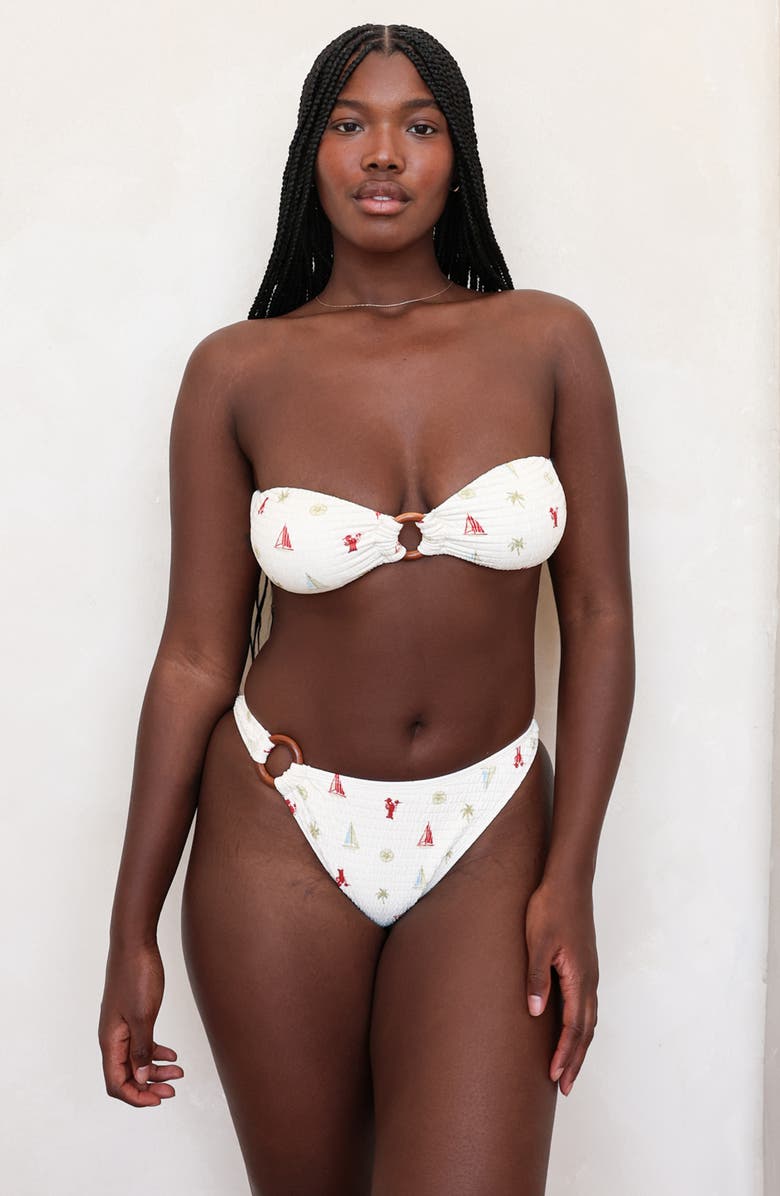 Dippin Daisys Dive In Super Cheeky Bikini Bottom, Alternate, color, Lobster Cove