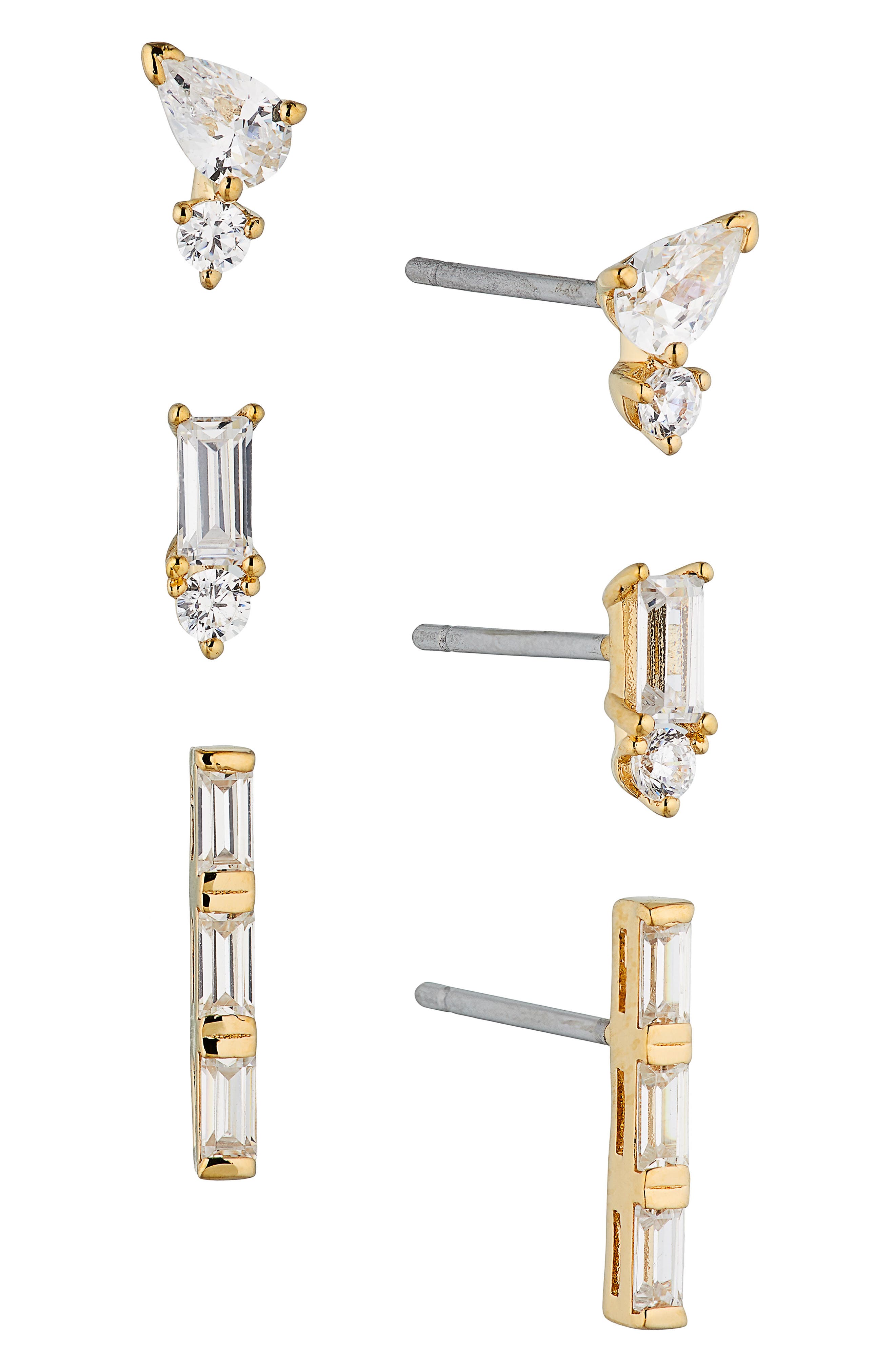 Set of 3 Cubic Zirconia Earrings