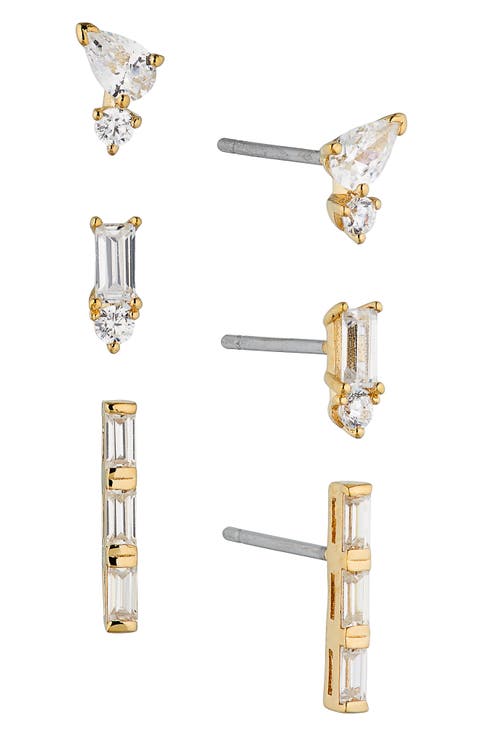 Set of 3 Cubic Zirconia Earrings