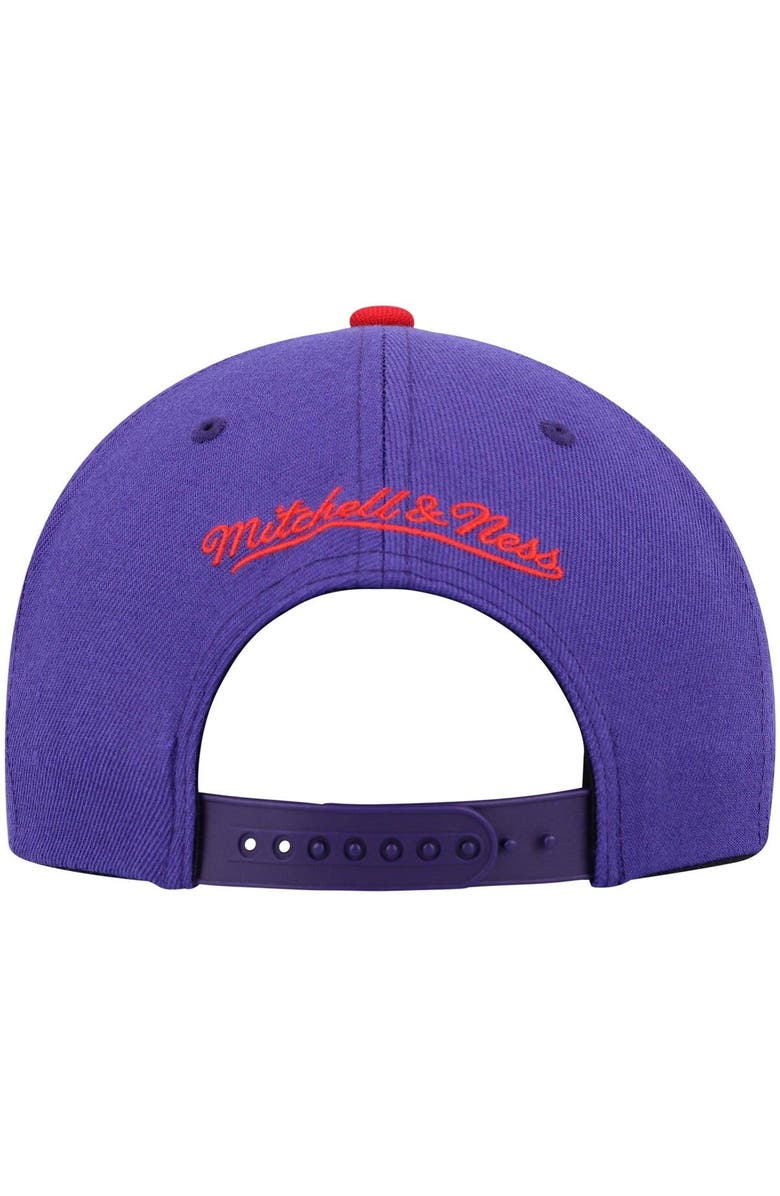 Mitchell & Ness Men's Mitchell & Ness Purple/Red Toronto Raptors Hardwood Classics Team Two-Tone 2.0 Snapback Hat, Alternate, color, 