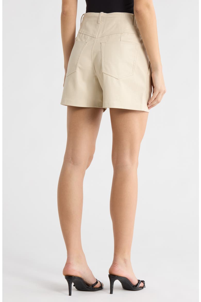 Shae Faux Leather Shorts, Alternate, color, IVORY DUST