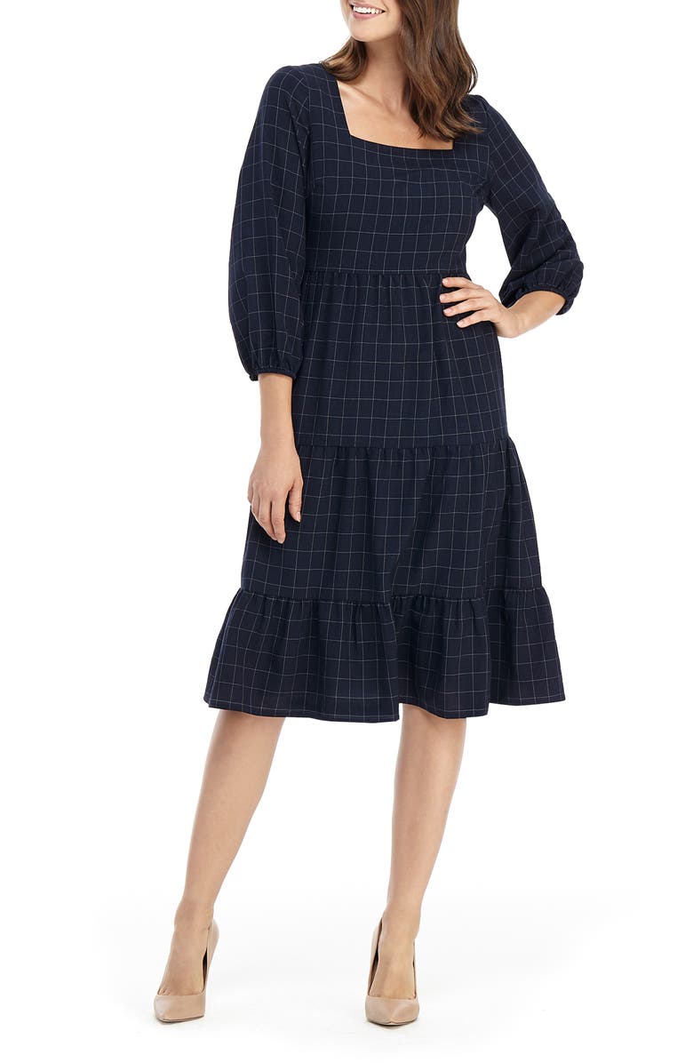 Gal Meets Glam Collection Brynn Square Neck A-Line Dress, Alternate, color, 