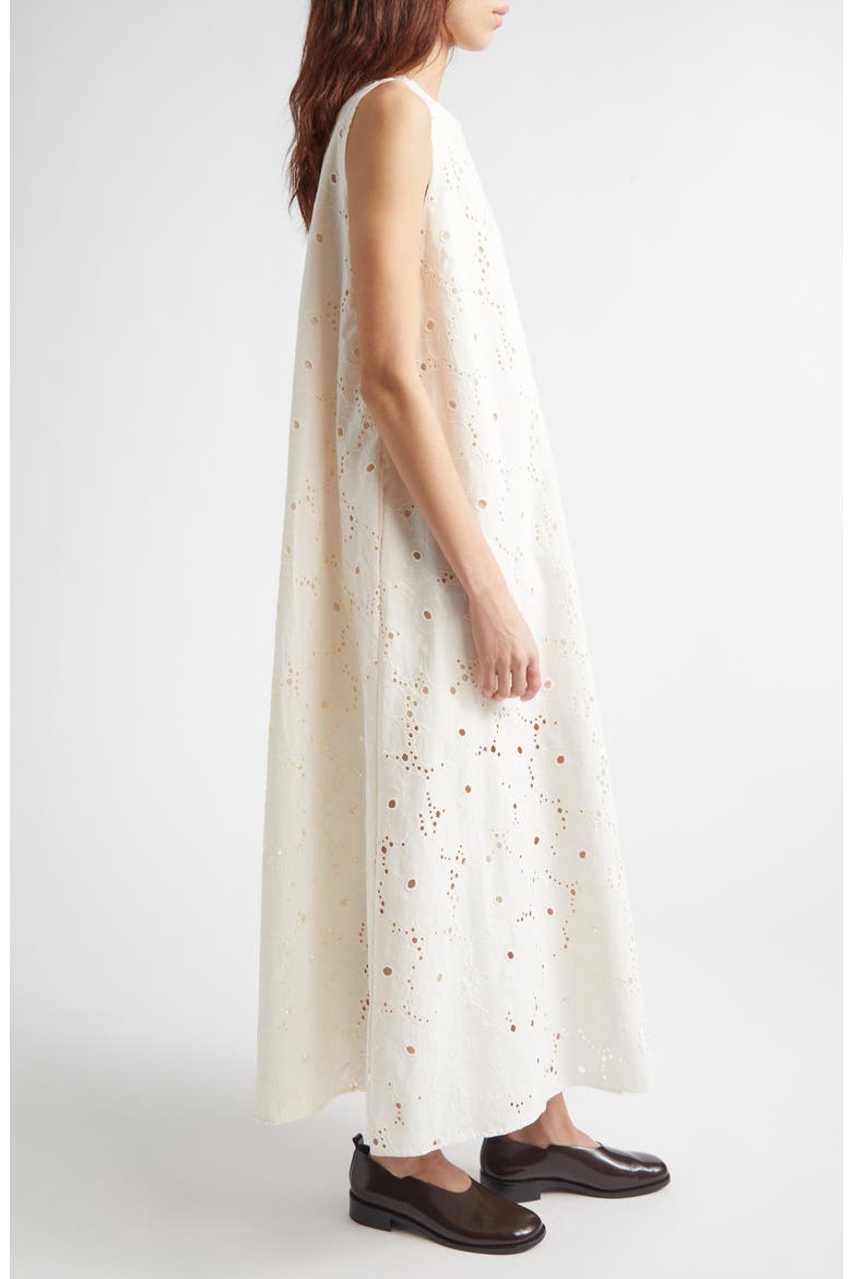 Alvariinsa Unikko Cotton Eyelet Maxi Dress, Alternate, color, OFF WHITE
