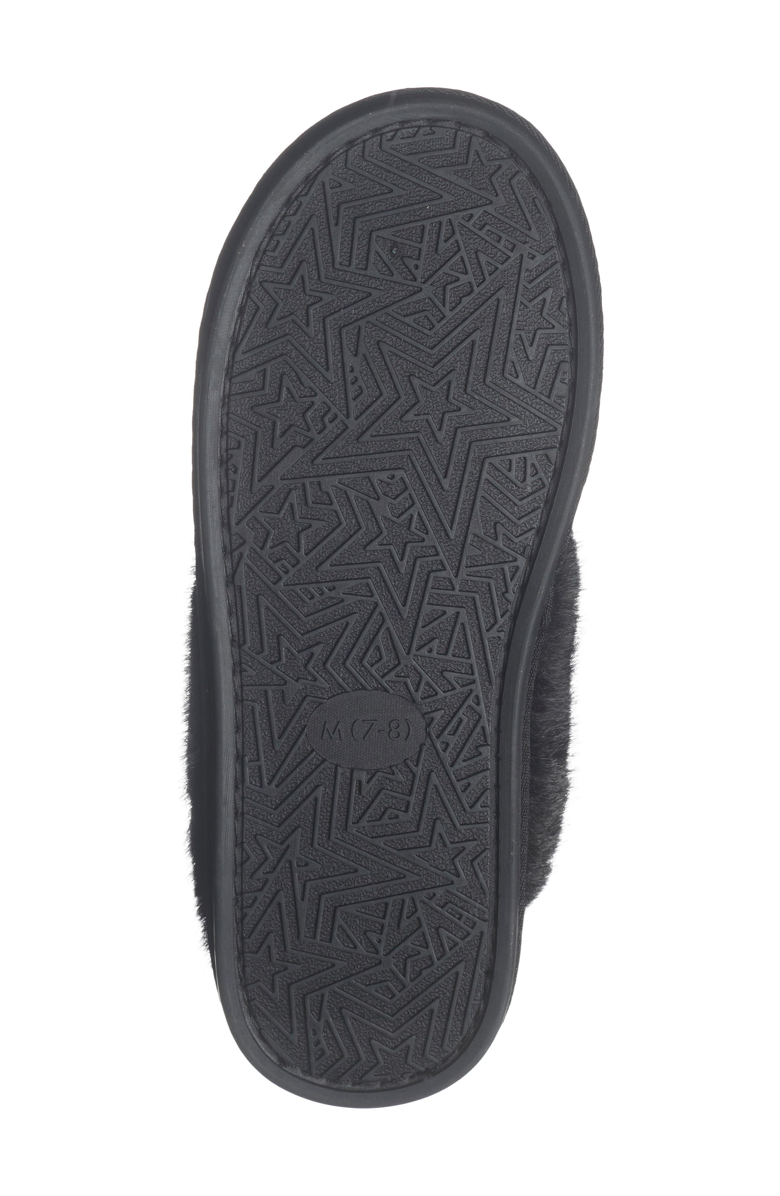 Rebecca Minkoff Marni Faux Fur Trim Scuff Slipper, Alternate, color, Black