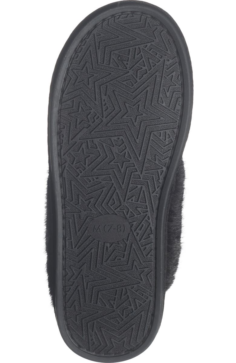 Rebecca Minkoff Marni Faux Fur Trim Scuff Slipper, Alternate, color, Black