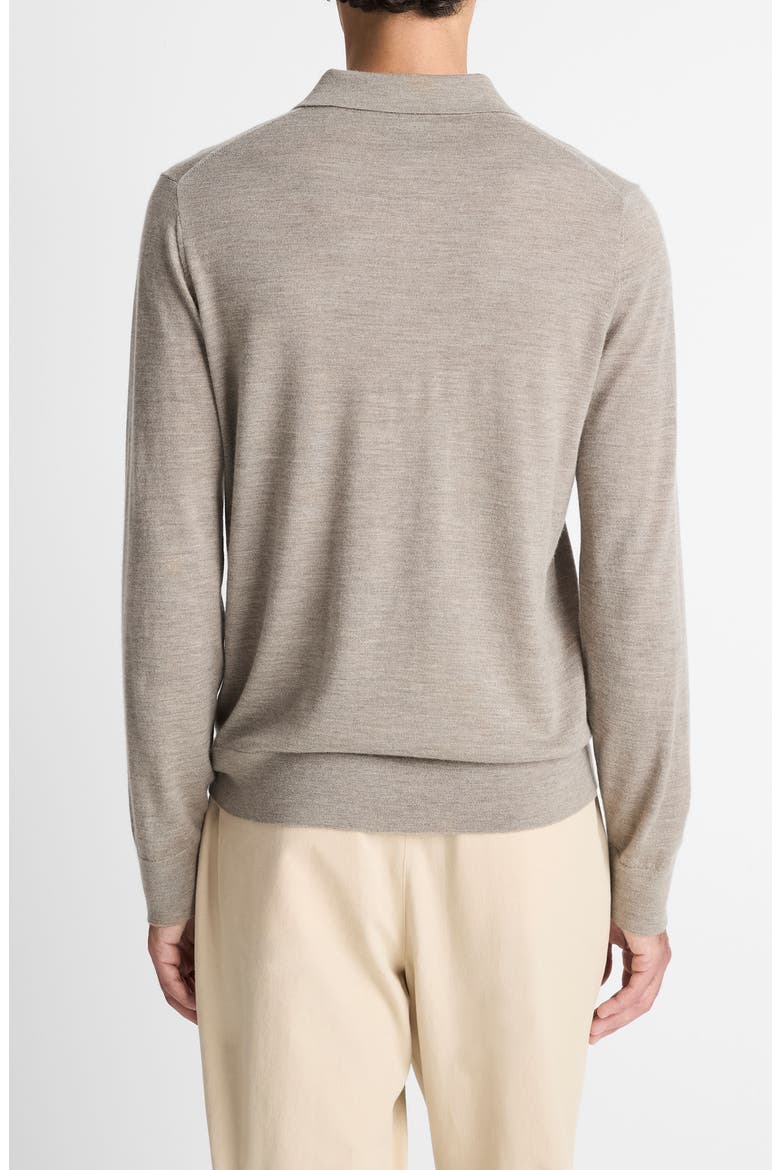Merino Wool & Cashmere Polo, Alternate, color, HEATHER SMOKE