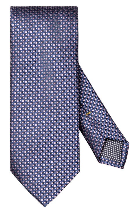 Geometric Jacquard Silk Tie