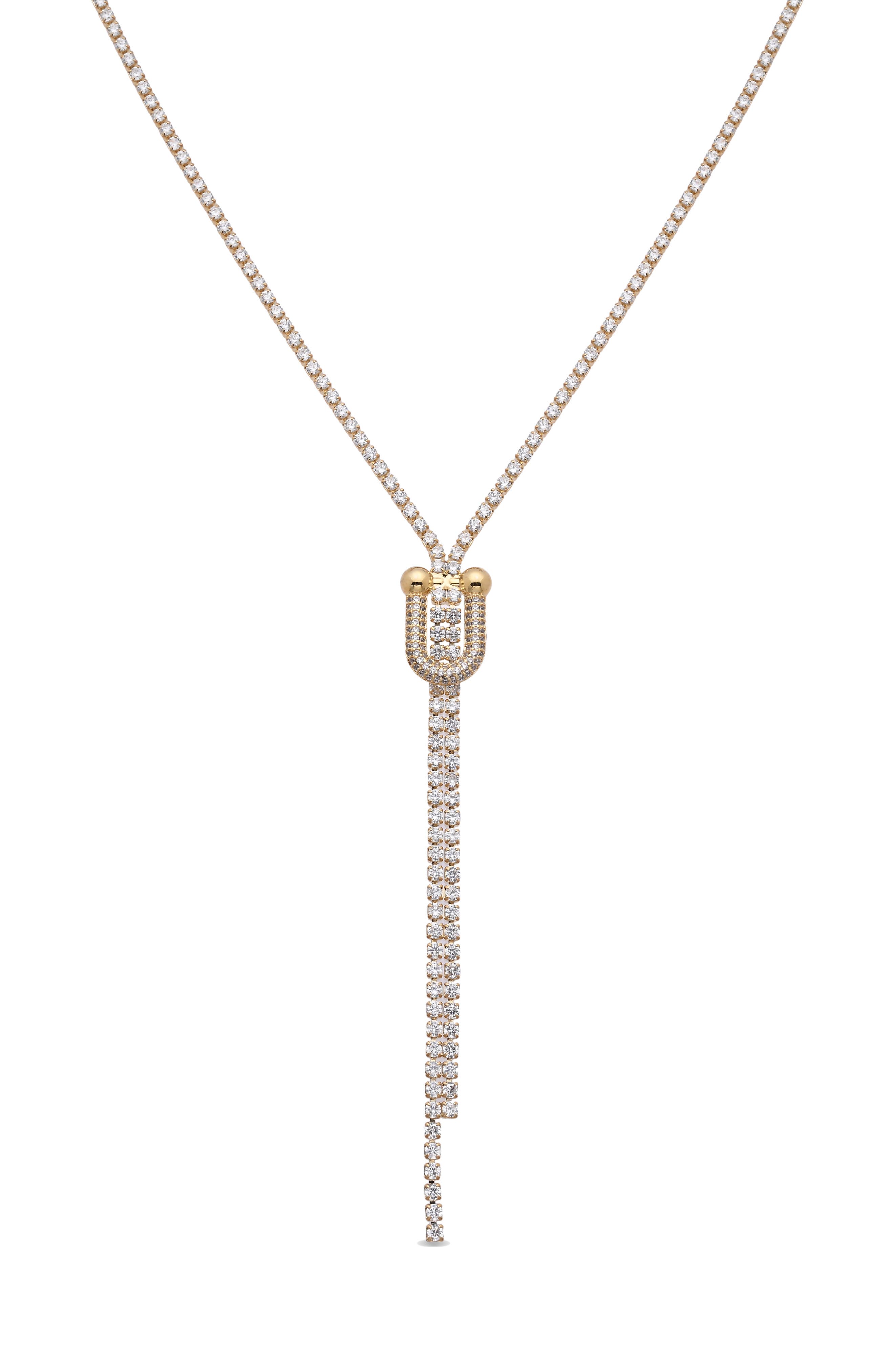 EYE CANDY LOS ANGELES Audre Cubic Zirconia Y-Necklace