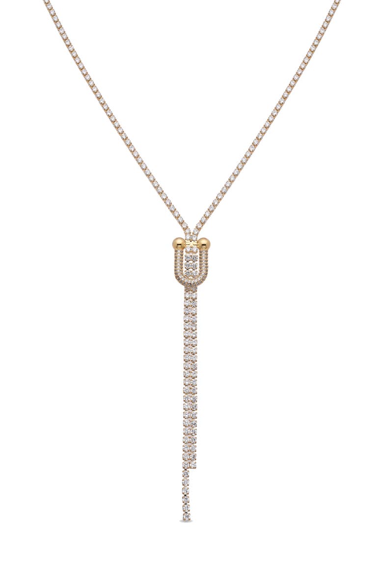 Audre Cubic Zirconia Y-Necklace, Main, color, GOLD