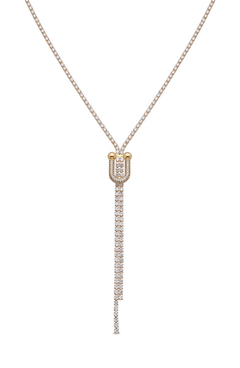 EYE CANDY LOS ANGELES Audre Cubic Zirconia Y-Necklace, Main, color, Gold