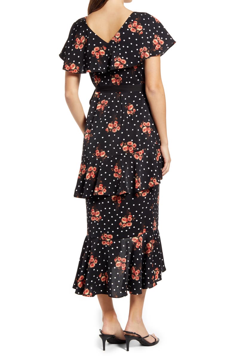 Chi Chi London Ruffle Detail Tea Dress, Alternate, color, 