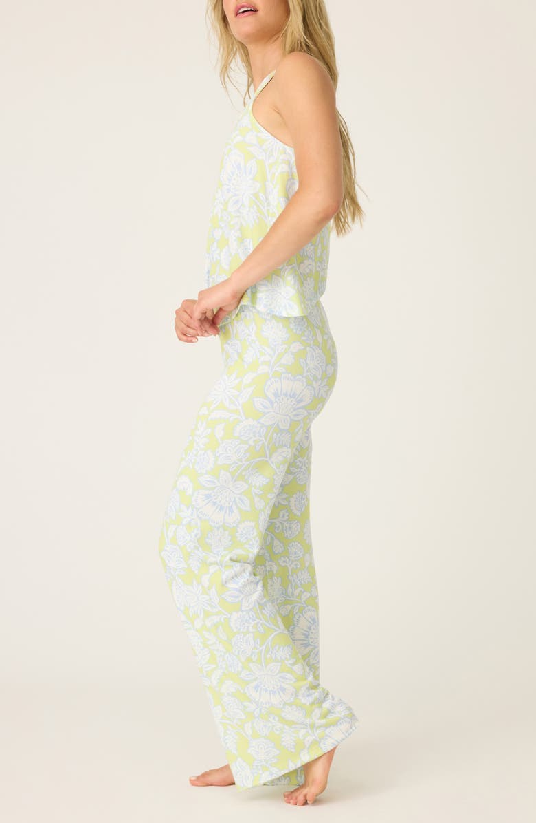 PJ Salvage Beautiful Life Jersey Pajamas, Alternate, color, Electric Lime