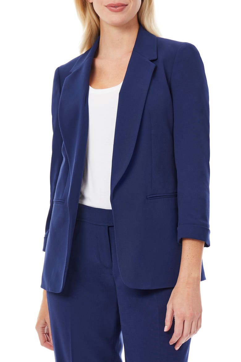 Three-Quarter Sleeve Blazer, Alternate, color, JONES NAVY