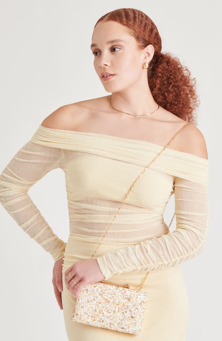 Dolce Vita Rockee Pebble Encrusted Convertible Clutch, Alternate, color, Natural