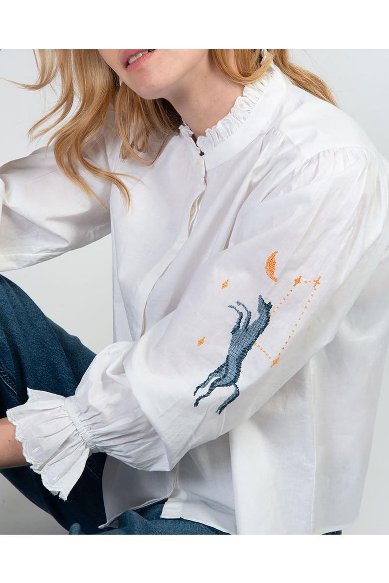 Clover Equestrian Blouse, Alternate, color, White