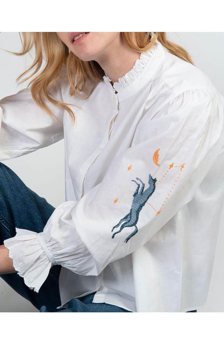 Cape Cove Clover Equestrian Blouse, Alternate, color, White