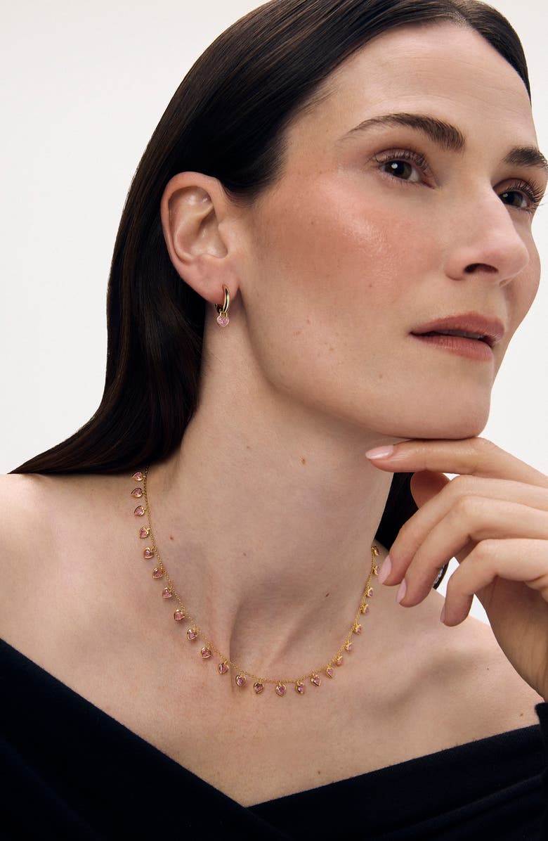 Dean Davidson Cherie Heart Charm Necklace, Alternate, color, Pink