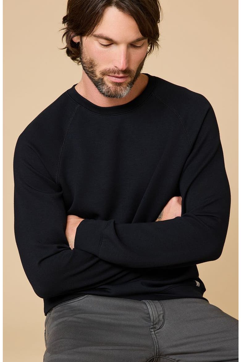 Men's DreamTech Athleisure Raglan Crew Neck, Alternate, color, Black
