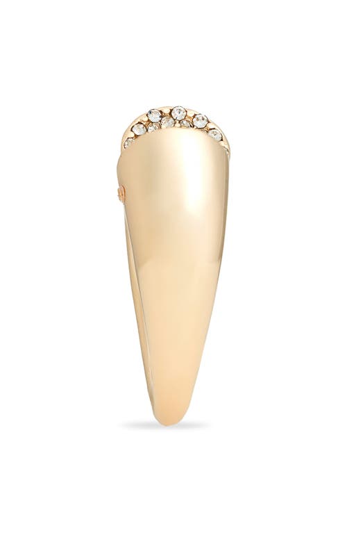 Open Edit Pavé Edge Open Ring In Clear- Gold