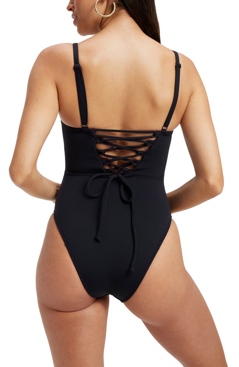 Good American Sculpt One-Piece Swimsuit, Alternate, color, 