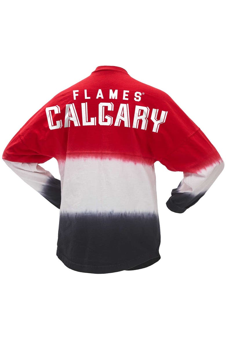 Women's Fanatics Branded Red/Black Calgary Flames Ombre Long Sleeve T-Shirt, Alternate, color, Red