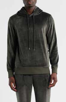 Daniel Buchler Angled Stripe Velour Pajama Hoodie