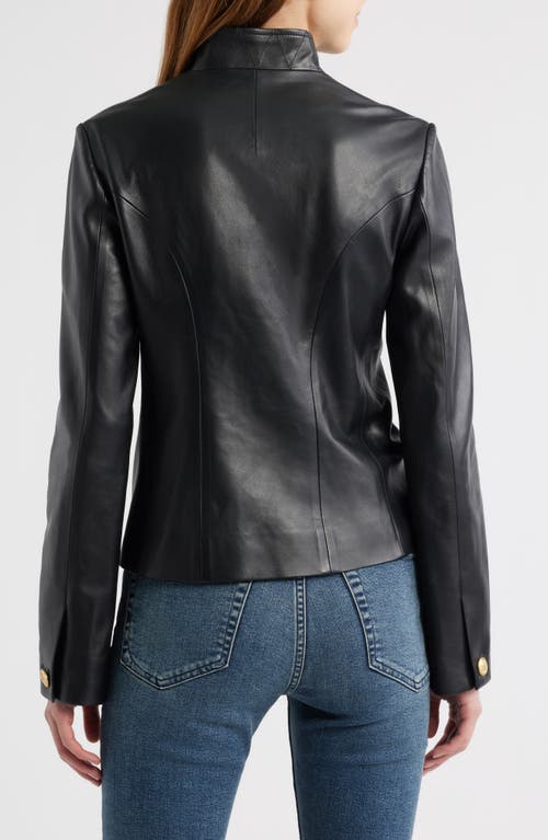 Rag & Bone Sadie Crop Leather Blazer In Black