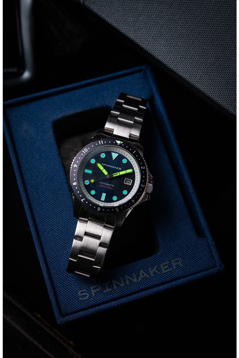 Croft Pioneer Automatic Bracelet Watch, 42mm, Alternate, color, BLUE