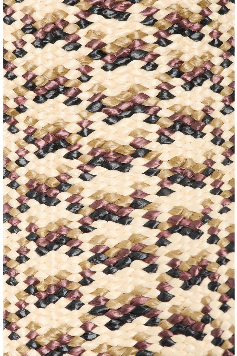 Toggle Buckle Woven Raffia Belt, Alternate, color, BROWN MULTI