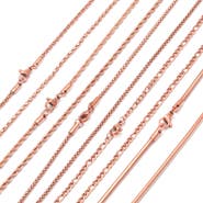 STEELTIME Men's 18k Rose Gold Plated 5-Piece Chain Necklace Set