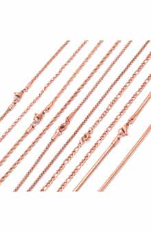 Men's 18k Rose Gold Plated 5-Piece Chain Necklace Set