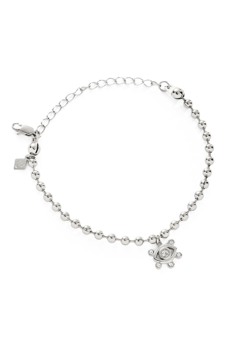 Alex and Ani Evil Eye Ball Chain Bracelet, Main, color, Silver