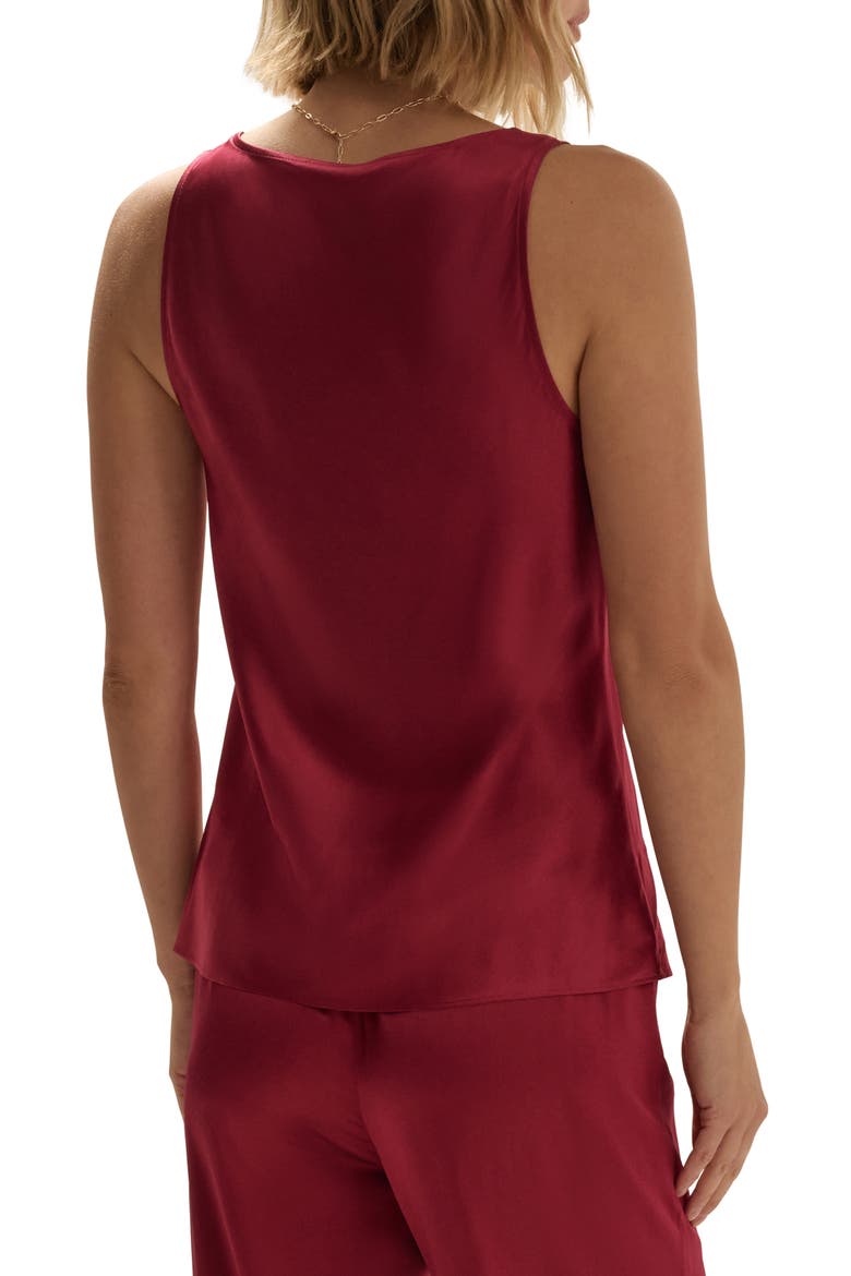 The Clean Cut Silk Blend Tank, Alternate, color, CRANBERRY