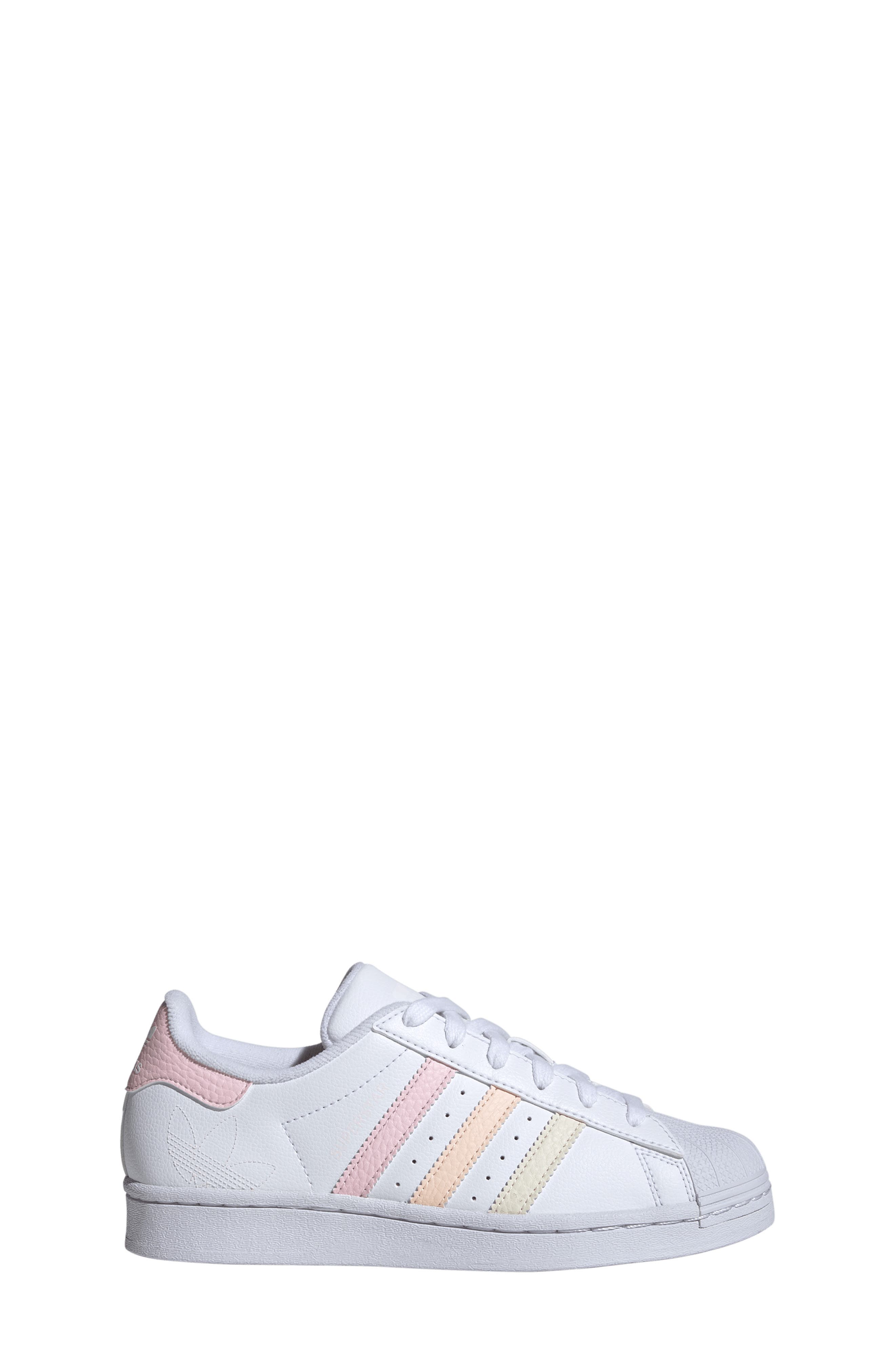 adidas Kids' Superstar Sneaker, Alternate, color, White/ Clear Pink