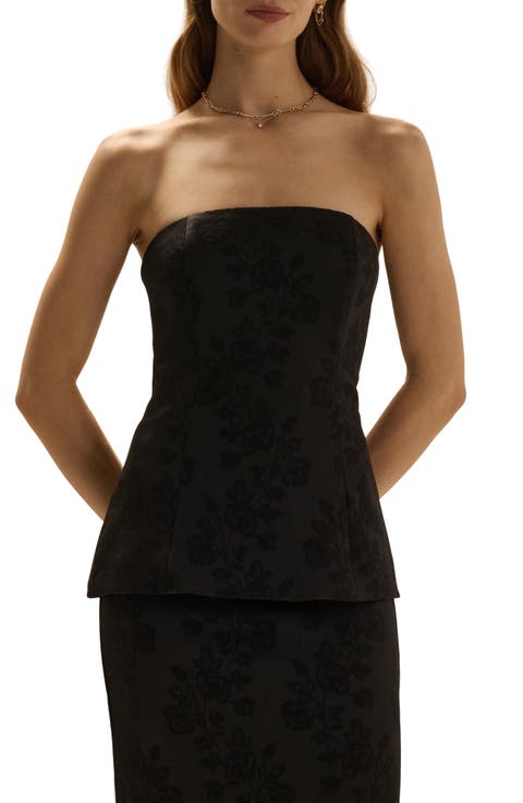 The As Promised Floral Jacquard Strapless Bustier