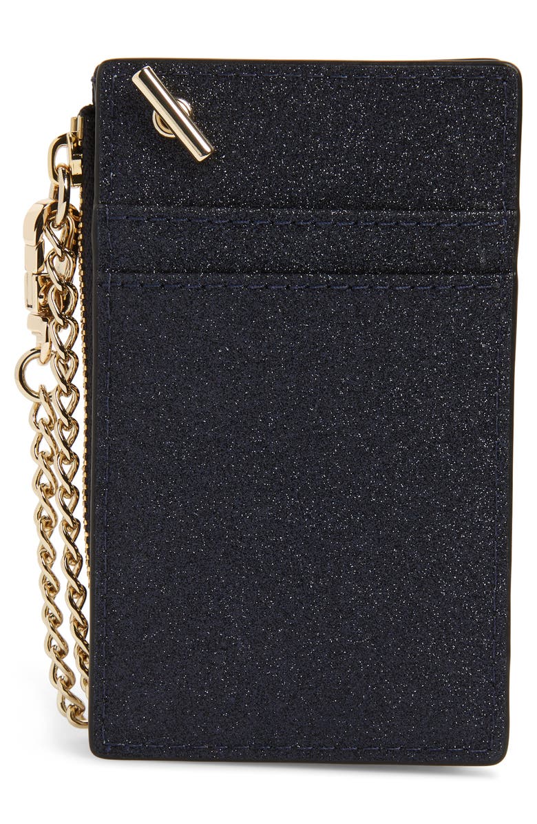 Kate Spade New York burgess court - ivey glitter leather card holder, Alternate, color, 