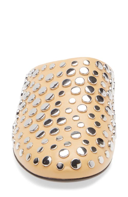 Tory Burch Stud Leather Mule In Silver