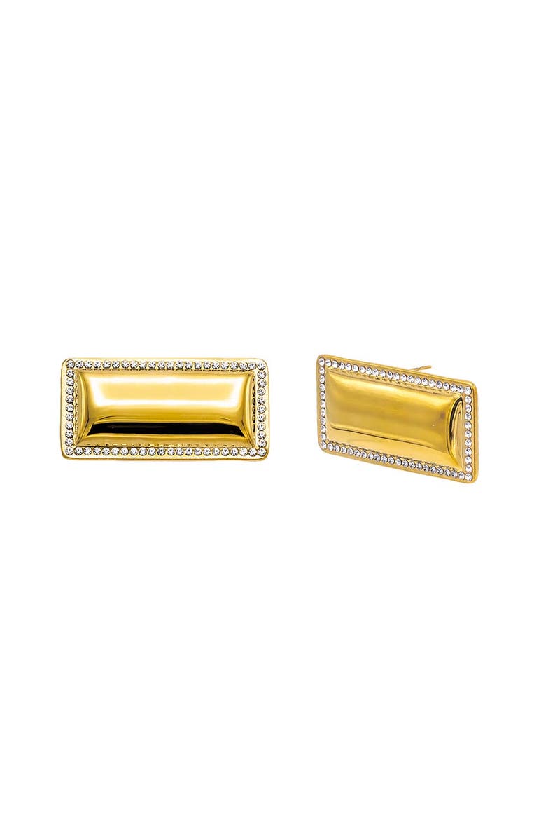 BY ADINA EDEN Pave Outlined Rectangular Statement Stud Earring, Main, color, 